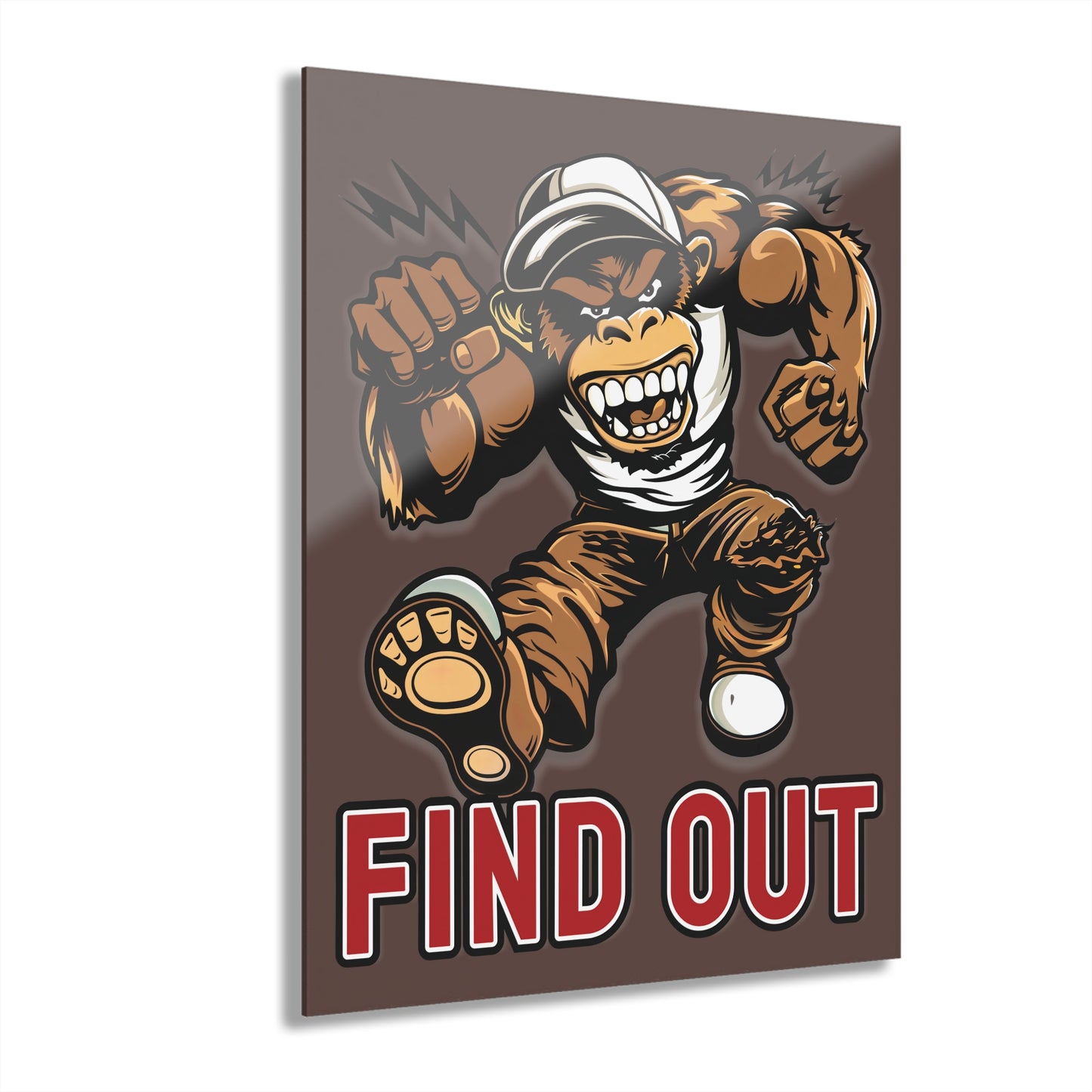 "Find Out", Acrylic Wall Prints (French Cleat Hanging) (Zanzibar Brown)