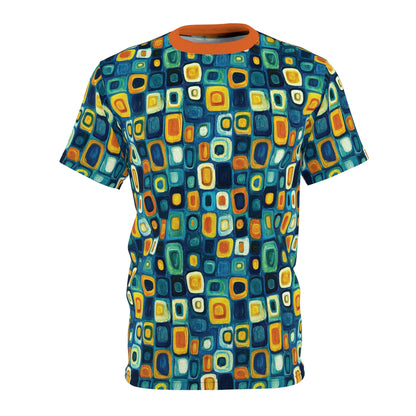 "Soul Mosaic", Unisex Tee (Metallic Orange Collar)