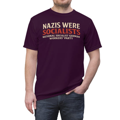 "Nazis were Socialists", Unisex T-shirt (Synallactida Purple)