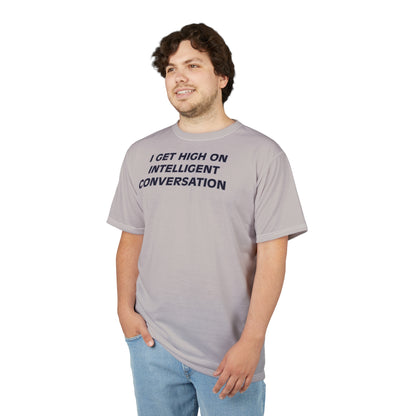 "Intelligent Conversation", Unisex T-shirt (Warm Ash)