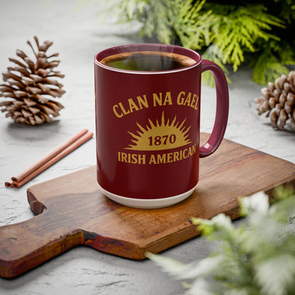 "Clan na Gael - Irish American", Colorful Mugs (11oz, 15oz) (Palladius Red)