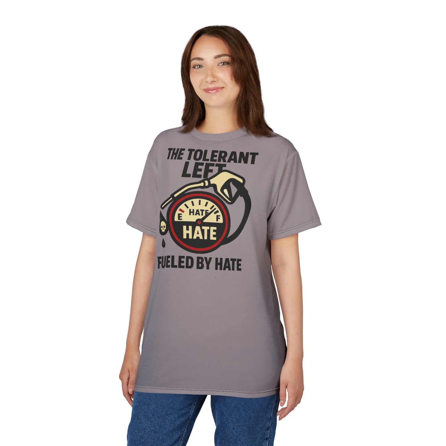 "The Tolerant Left", Unisex T-shirt (Walkway Pink Grey)