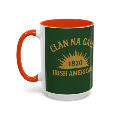"Clan na Gael - Irish American", Colorful Mugs (11oz, 15oz) (Brithemain Green)