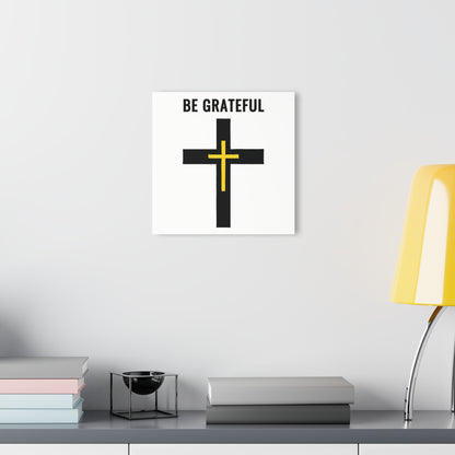"Be Grateful", Acrylic Wall Prints (French Cleat Hanging) (Pure White)