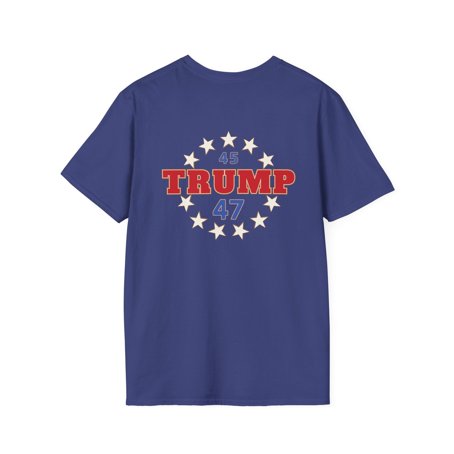 "Trump 45-47 Circle of Stars", Unisex Softstyle T-Shirt