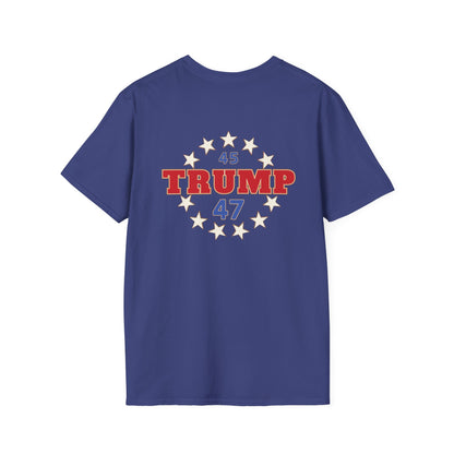 "Trump 45-47 Circle of Stars", Unisex Softstyle T-Shirt