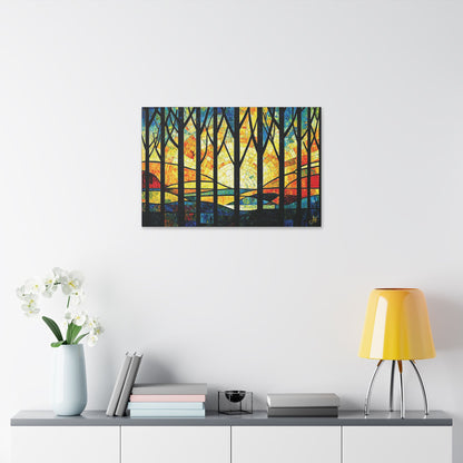 "Forest at Dawn", Stretched Classic Canvas Fine Art Print