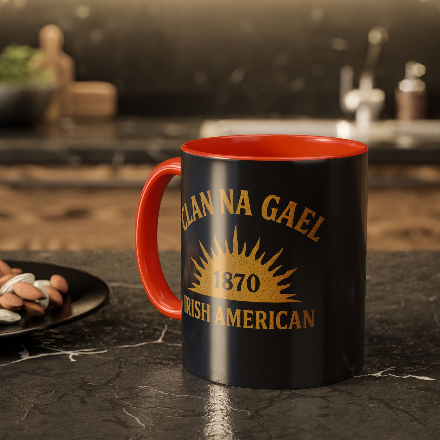 "Clan na Gael - Irish American", Colorful Mugs (11oz, 15oz) (Black Denim)