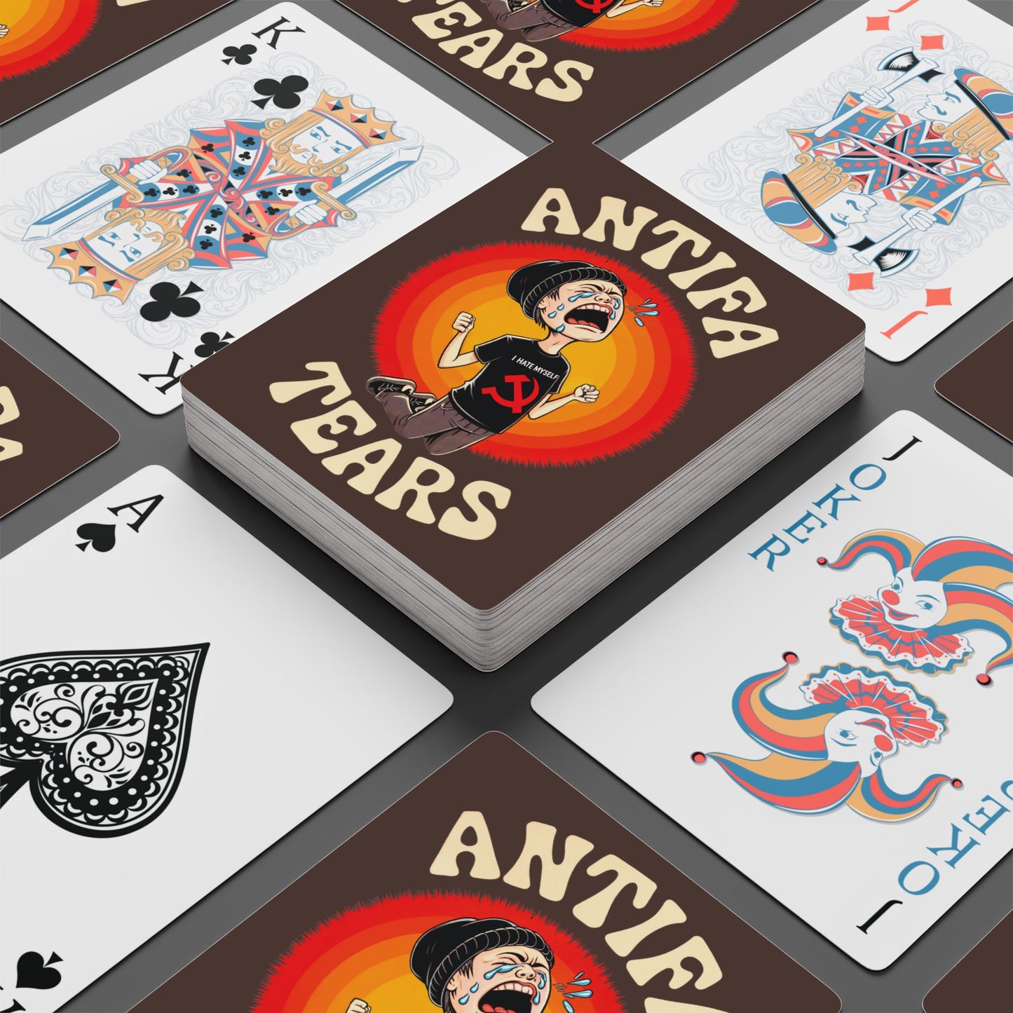 "Antifa Tears" #01, Political Playing Cards (Zanzibar Brown)