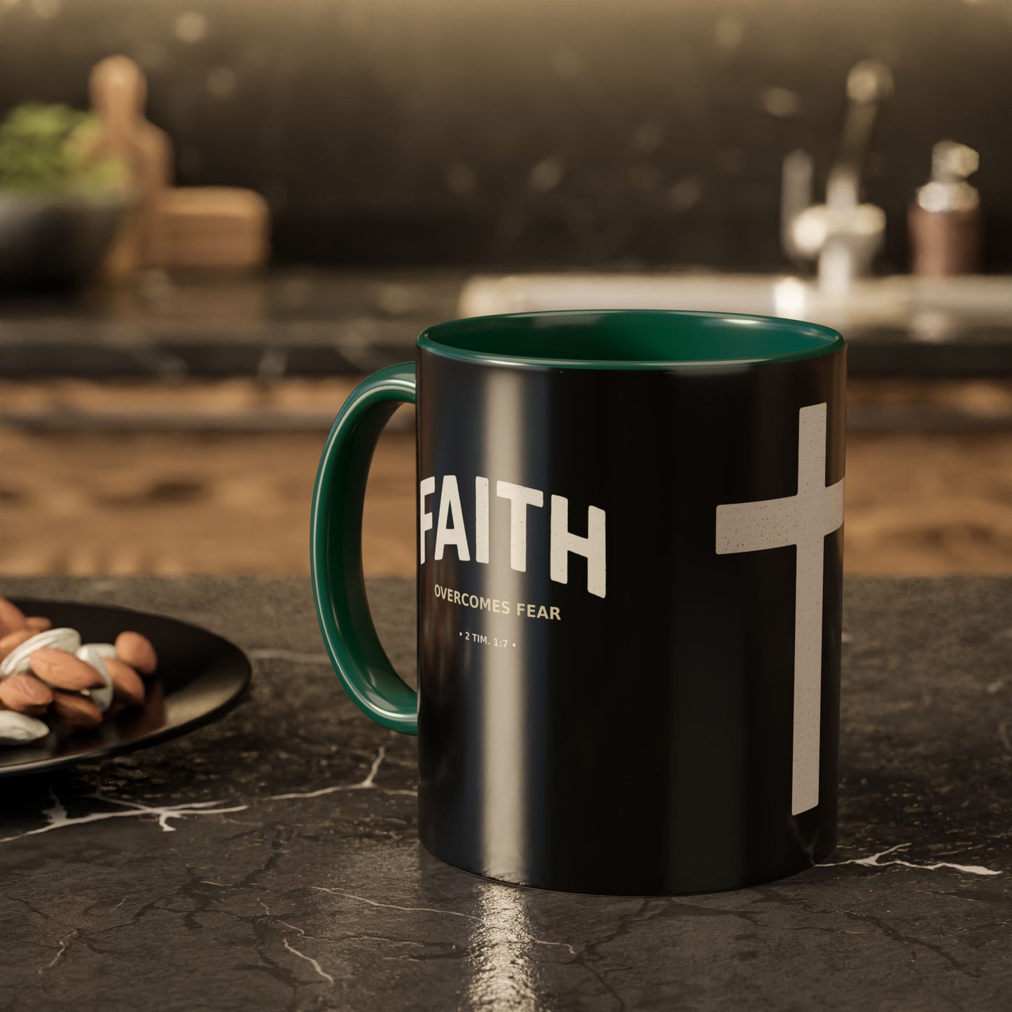 "Faith Overcomes Fear", Colorful Mugs (11oz, 15oz)