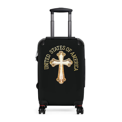 "USA Gold Cross" Suitcases (Black)