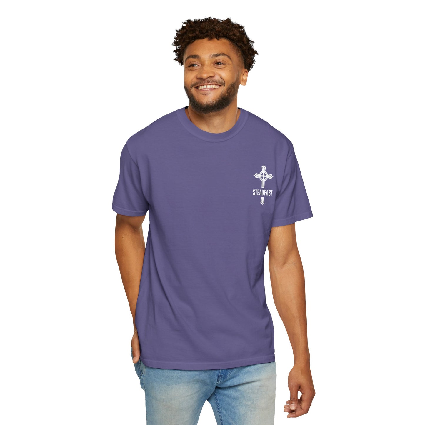 "Steadfast Cross in White", Unisex T-shirt