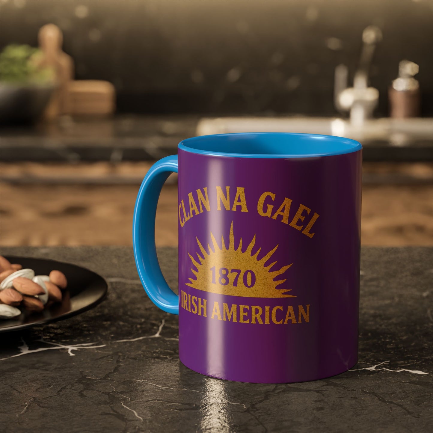 "Clan na Gael - Irish American", Colorful Mugs (11oz, 15oz) (Vesper Violet)