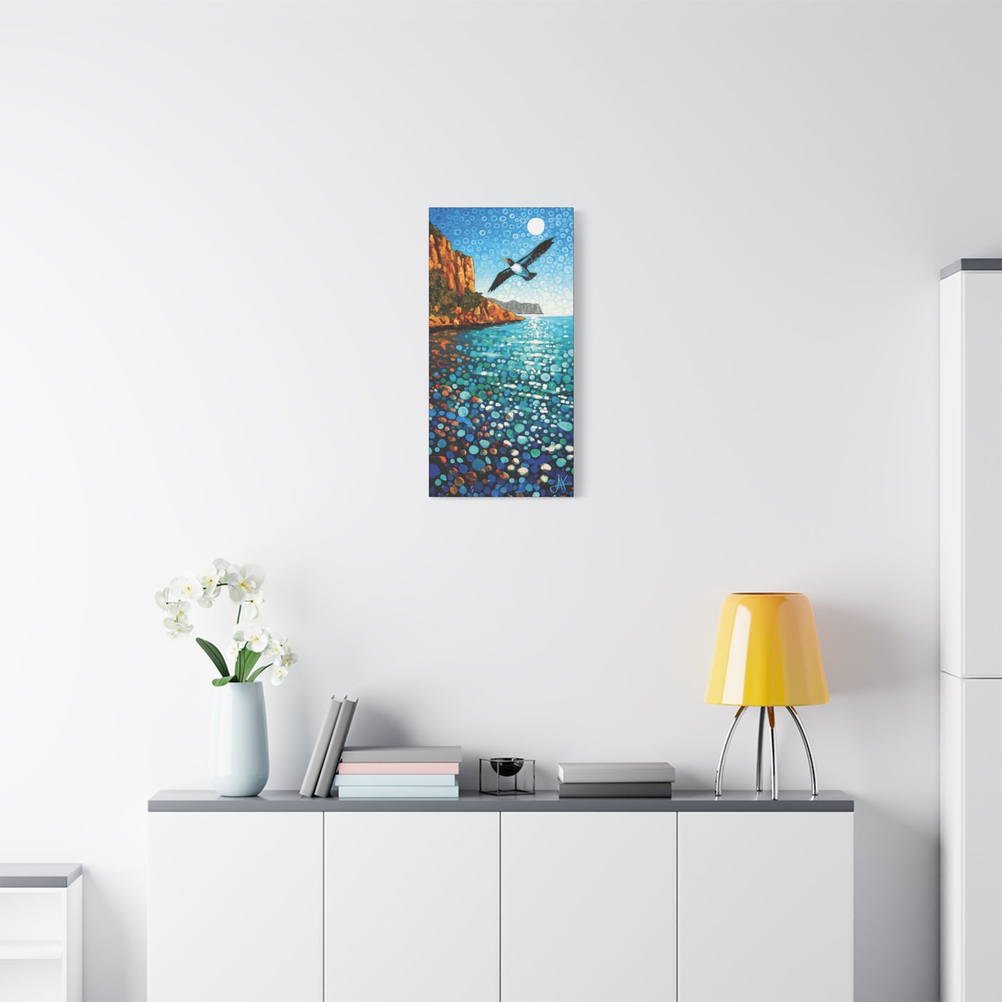"Sky Kin VII – Gannet in the Glittering Noon", Fine Art Matte Canvas, Stretched, 1.25"