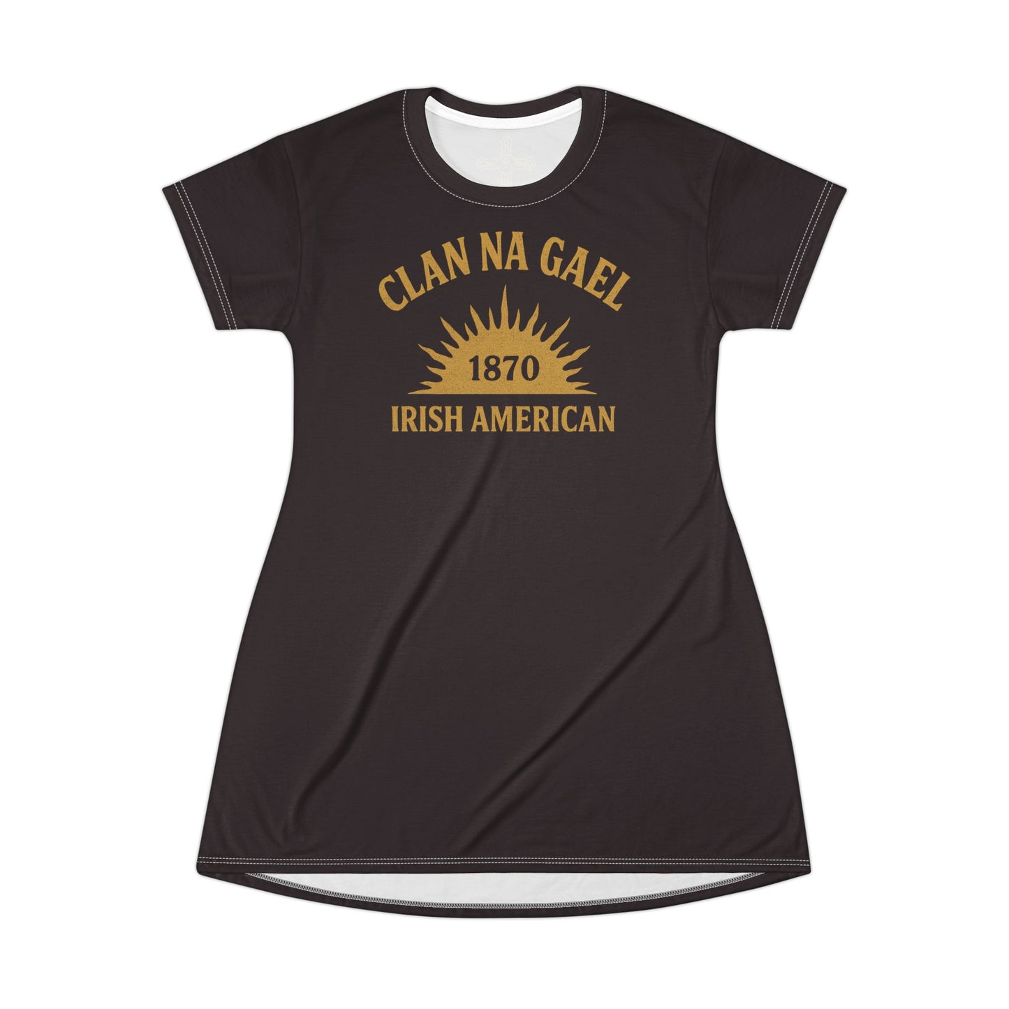 "Clan na Gael - Irish American", T-Shirt Dress (Seal Brown)