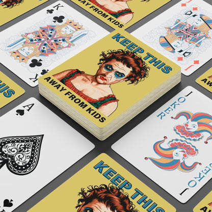 "Keep This Away from Kids", Cultural Playing Cards (Flax Yellow)