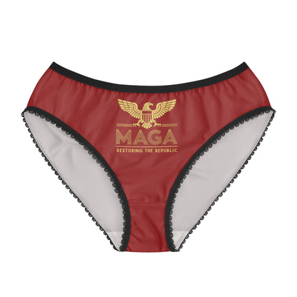 "MAGA - Restoring the Republic", Women's Briefs (Deep Scarlet)