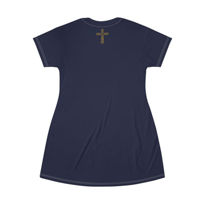 "Clan na Gael - Irish American", T-Shirt Dress (Mariana Blue)