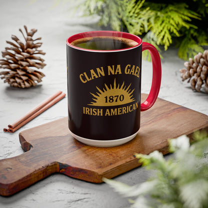 "Clan na Gael - Irish American", Colorful Mugs (11oz, 15oz) (Seal Brown)