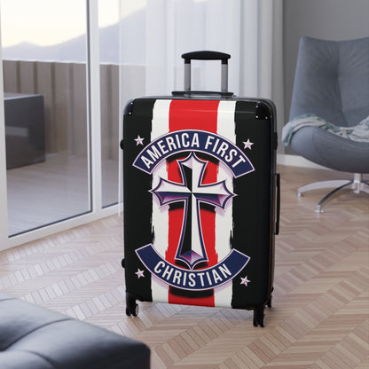 "America First Christian" Wall Art #02 Suitcases (Moonless Black)