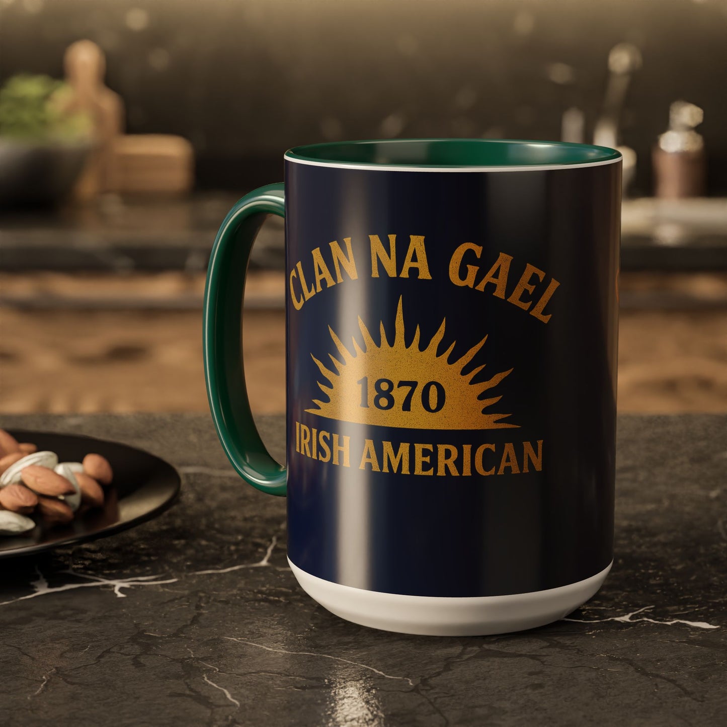 "Clan na Gael - Irish American", Colorful Mugs (11oz, 15oz) (Mariana Blue)