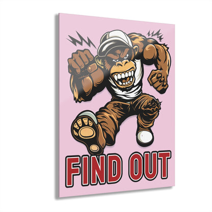 "Find Out", Acrylic Wall Prints (French Cleat Hanging) (Shampoo Pink)