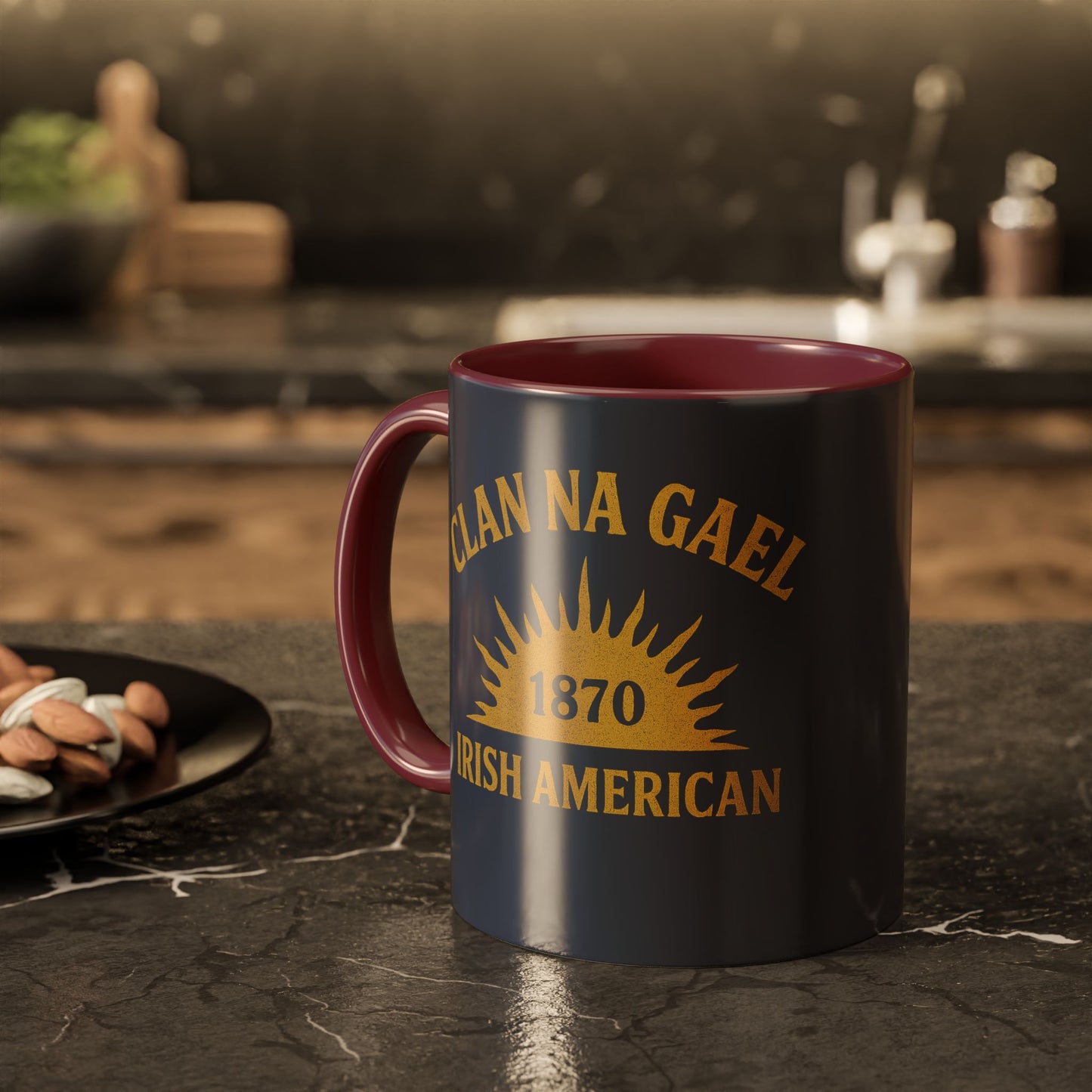 "Clan na Gael - Irish American", Colorful Mugs (11oz, 15oz) (Blue Burka Grey)