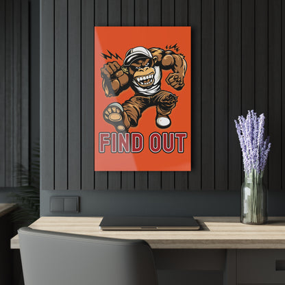 "Find Out", Acrylic Wall Prints (French Cleat Hanging) (Willpower Orange)