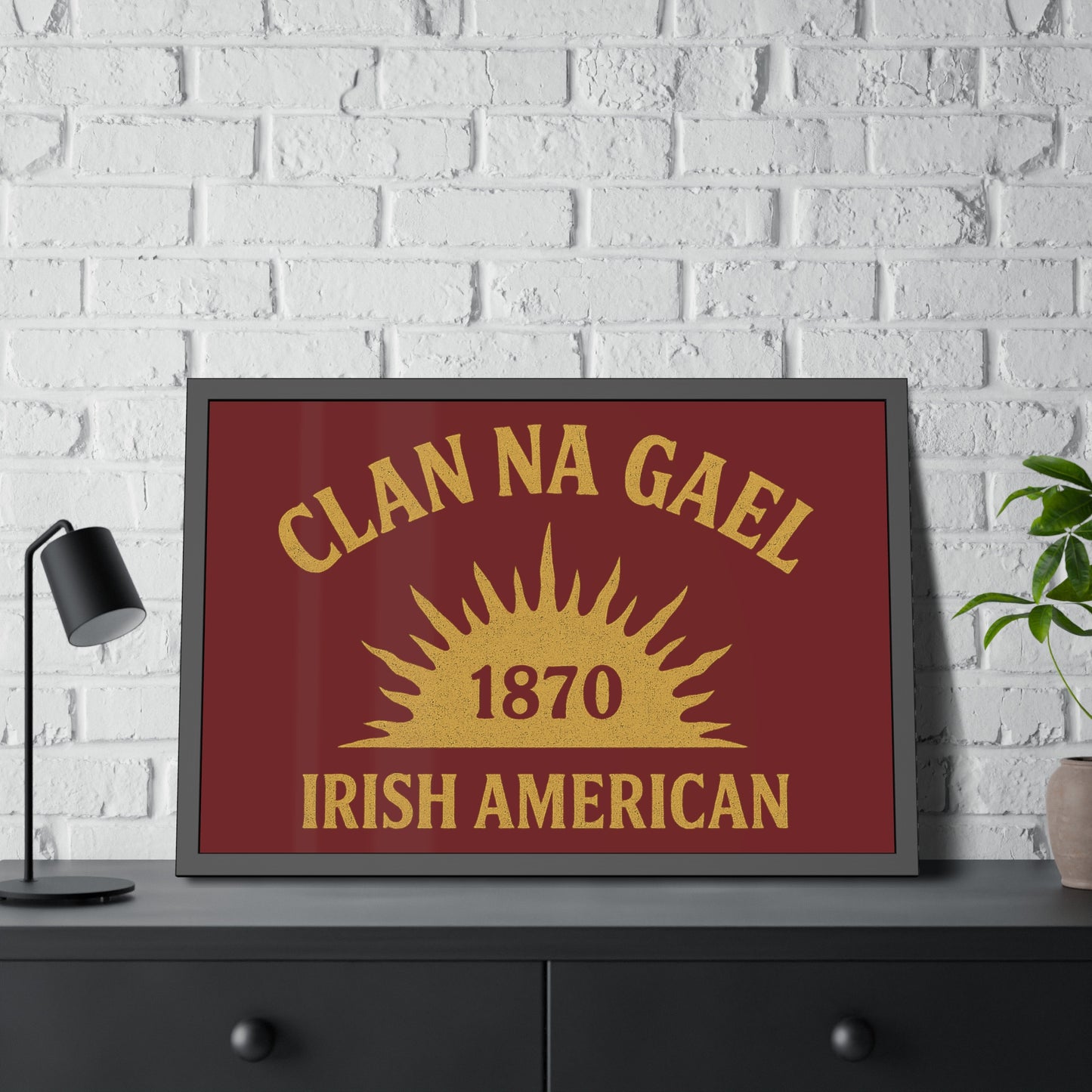 "Clan na Gael - Irish American", Framed Paper Poster (Palladius Red)