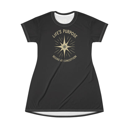 "Life's Purpose Begins at Conception #02", T-Shirt Dress (Lead)