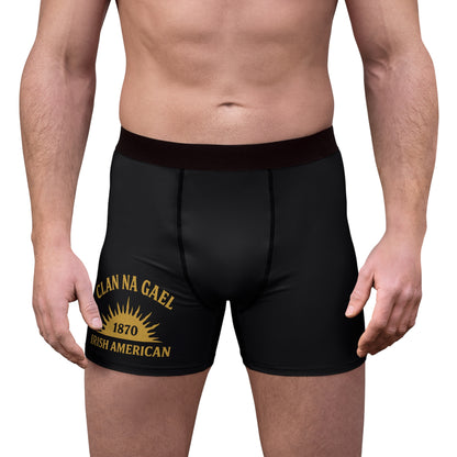 "Clan na Gael - Irish American", Men's Boxer Briefs (Raven Black)