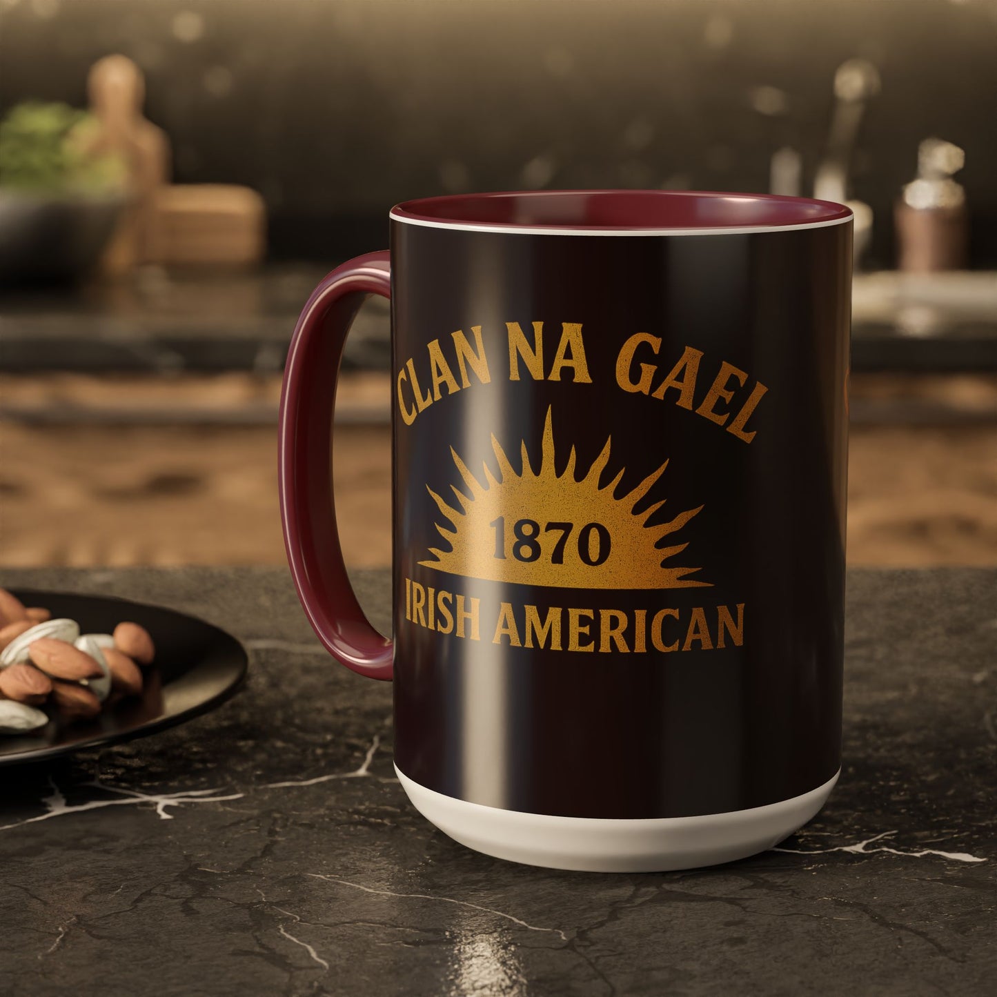 "Clan na Gael - Irish American", Colorful Mugs (11oz, 15oz) (Seal Brown)
