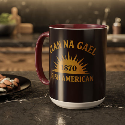 "Clan na Gael - Irish American", Colorful Mugs (11oz, 15oz) (Seal Brown)