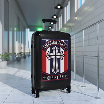 "America First Christian" Wall Art #11 Suitcases (Moonless Black)