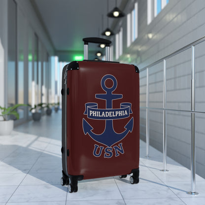 "USN Anchor", Suitcase (Pastel Red)