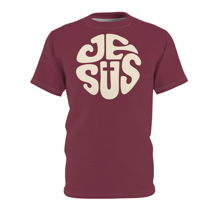 "Retro Jesus", Unisex T-shirt (Faded Scarlet)