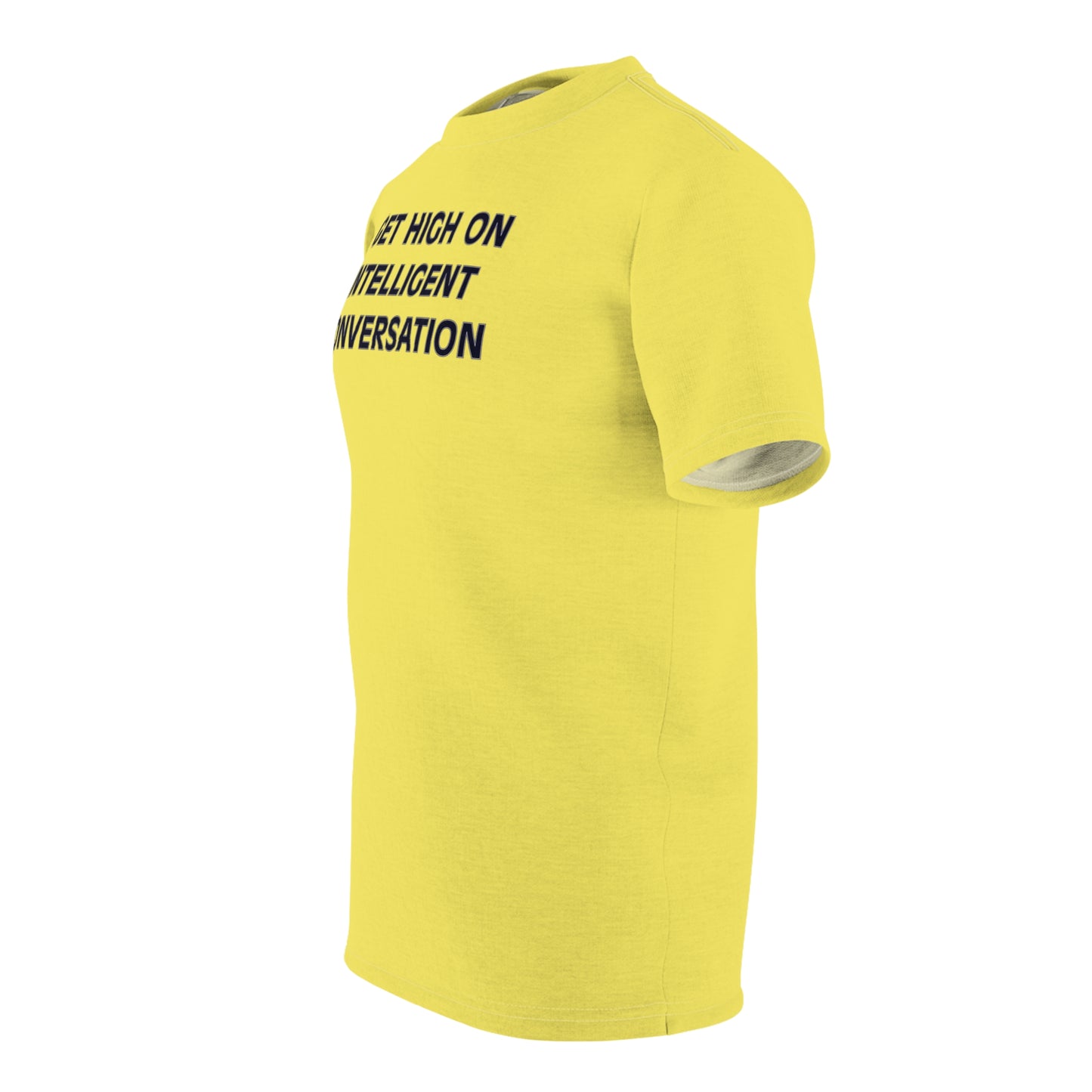 "Intelligent Conversation", Unisex T-shirt (Corn Yellow)