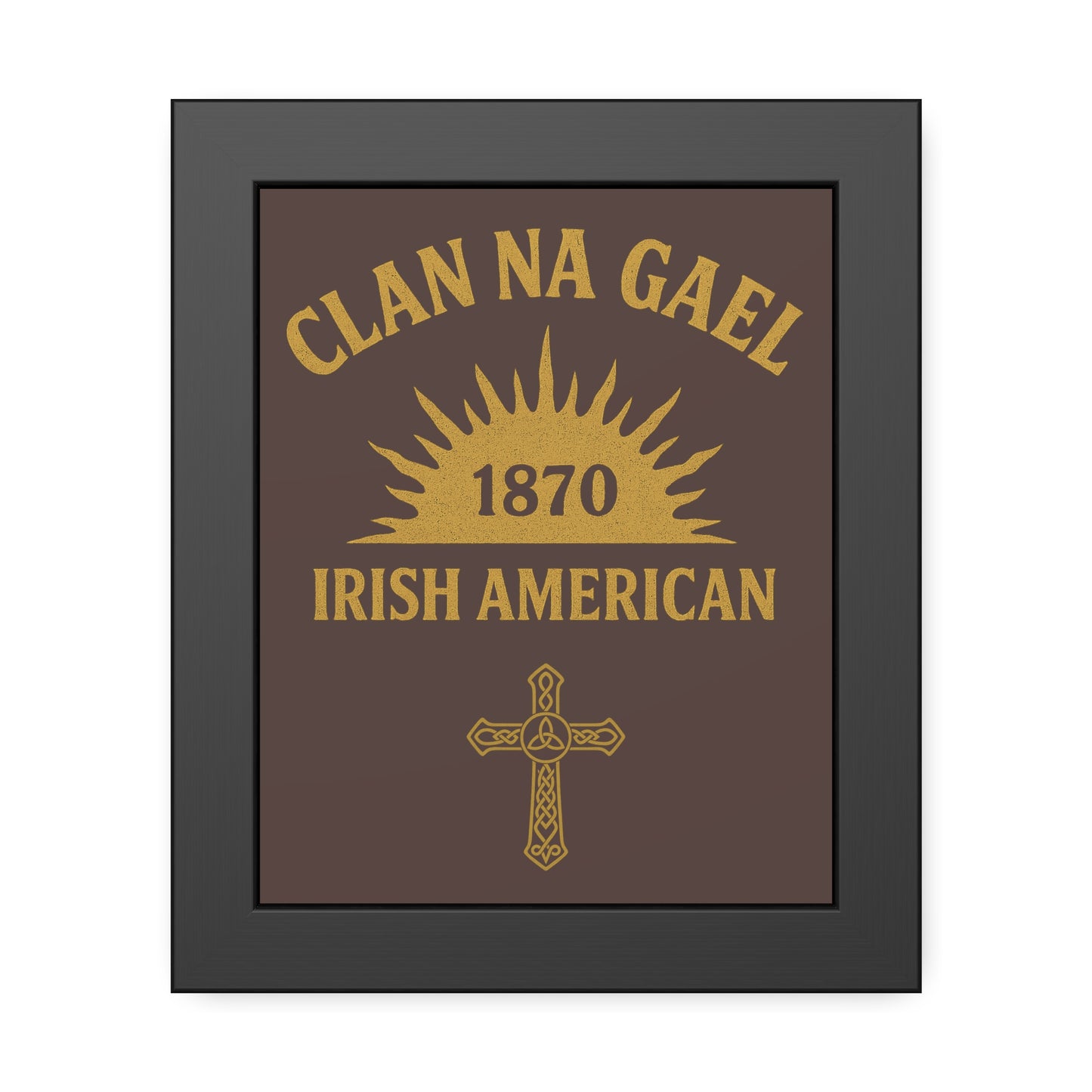 "Clan na Gael - Irish American", Framed Paper Poster (Wild Boar Brown)