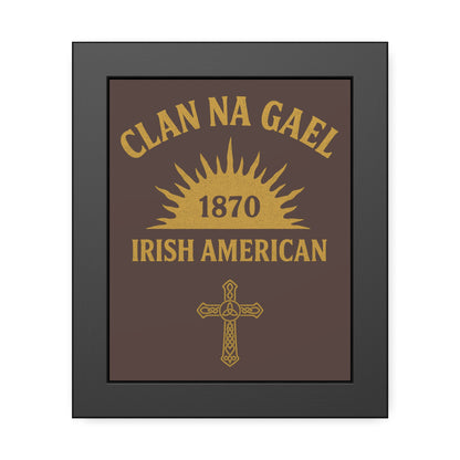 "Clan na Gael - Irish American", Framed Paper Poster (Wild Boar Brown)