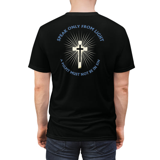 "Speak only from Light", Unisex Black T-shirt
