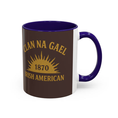 "Clan na Gael - Irish American", Colorful Mugs (11oz, 15oz) (Wild Boar Brown)
