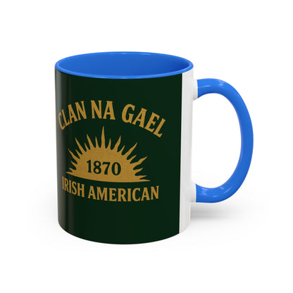"Clan na Gael - Irish American", Colorful Mugs (11oz, 15oz) (Fenian Green)