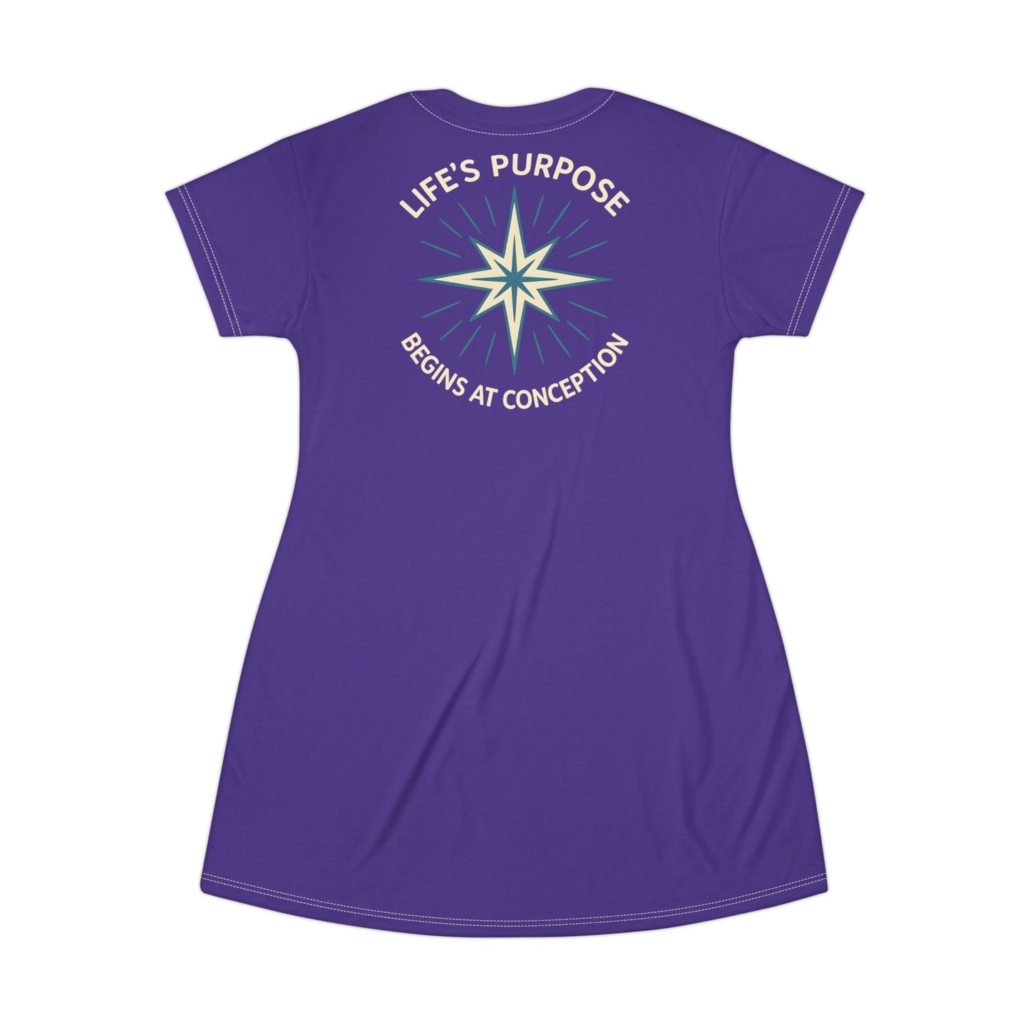 "Life's Purpose Begins at Conception #01", T-Shirt Dress (Night Music)