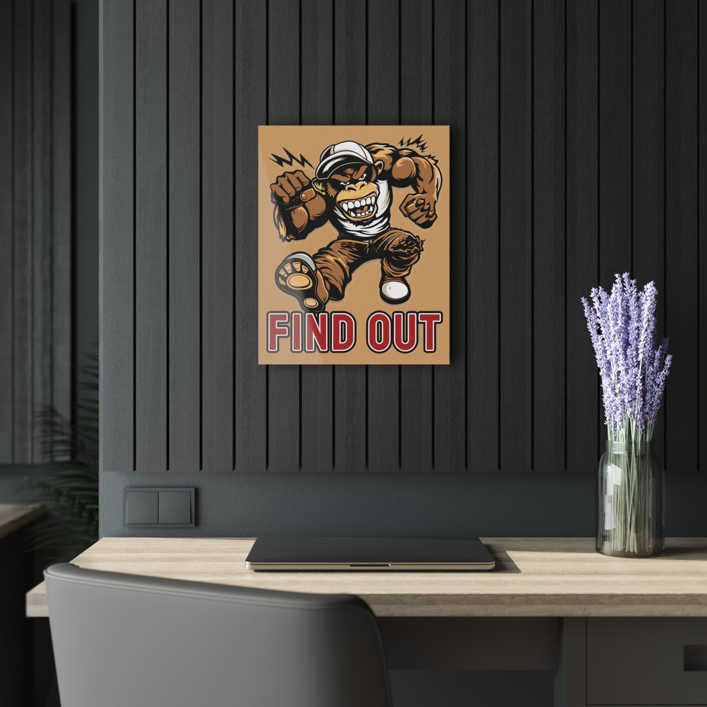 "Find Out", Acrylic Wall Prints (French Cleat Hanging) (Camel Brown)