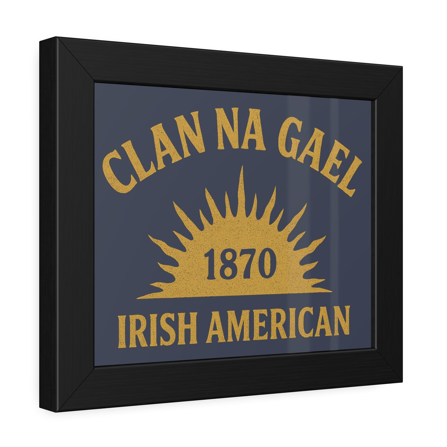 "Clan na Gael - Irish American", Framed Paper Poster (Blue Burka Grey)