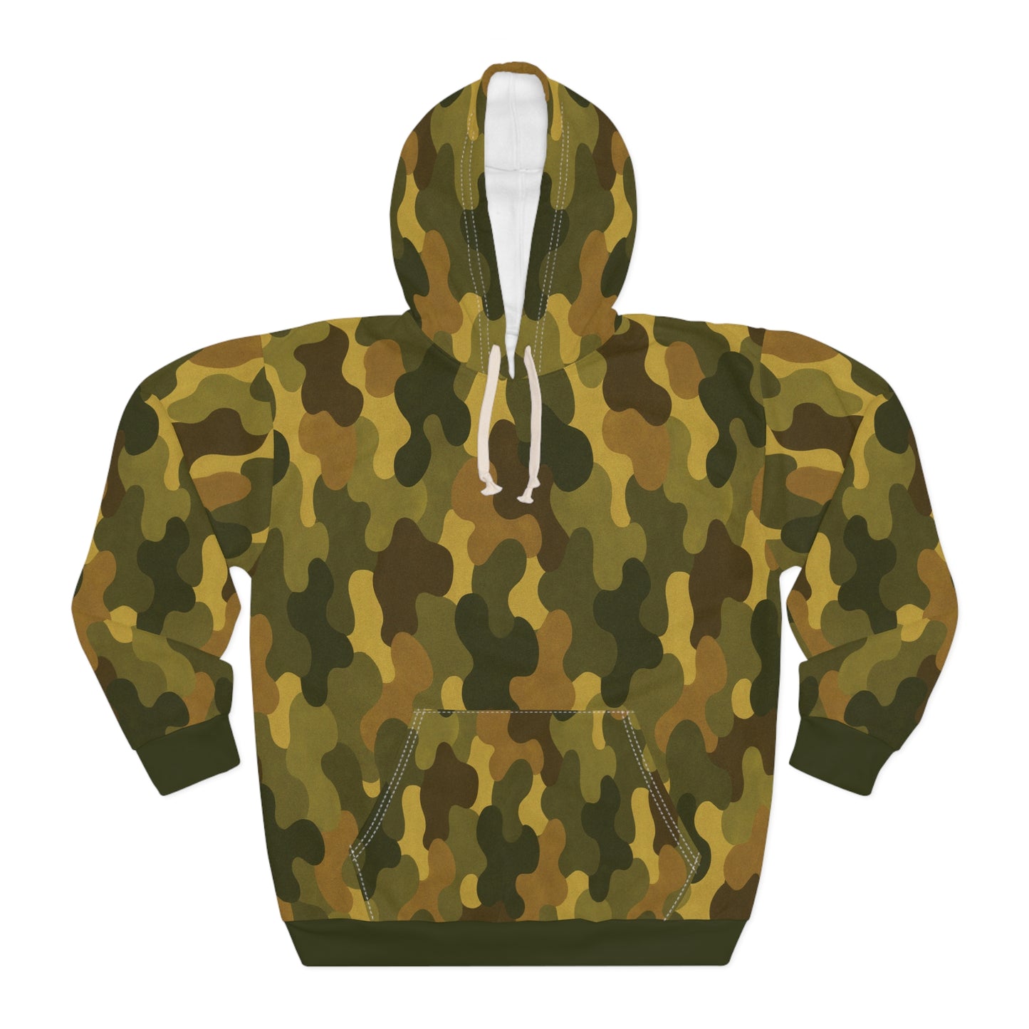 "SASR inspired Day-Ops Camouflage" Style 01, Unisex Wearable Art Pullover Hoodie (SASR Green Cuffs & Waist)