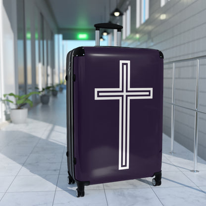 "A Simple Cross" Suitcases (Academic Purple)