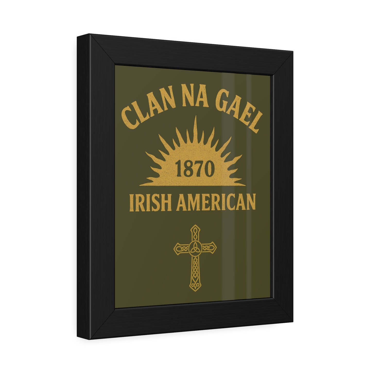 "Clan na Gael - Irish American", Framed Paper Poster (Fianna Green)