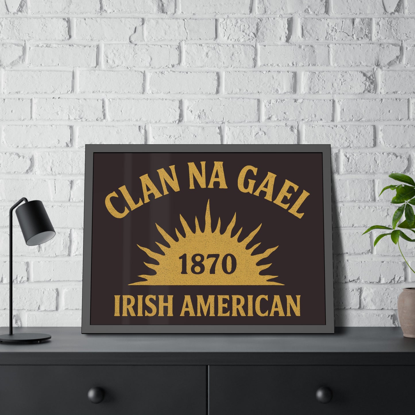 "Clan na Gael - Irish American", Framed Paper Poster (Seal Brown)