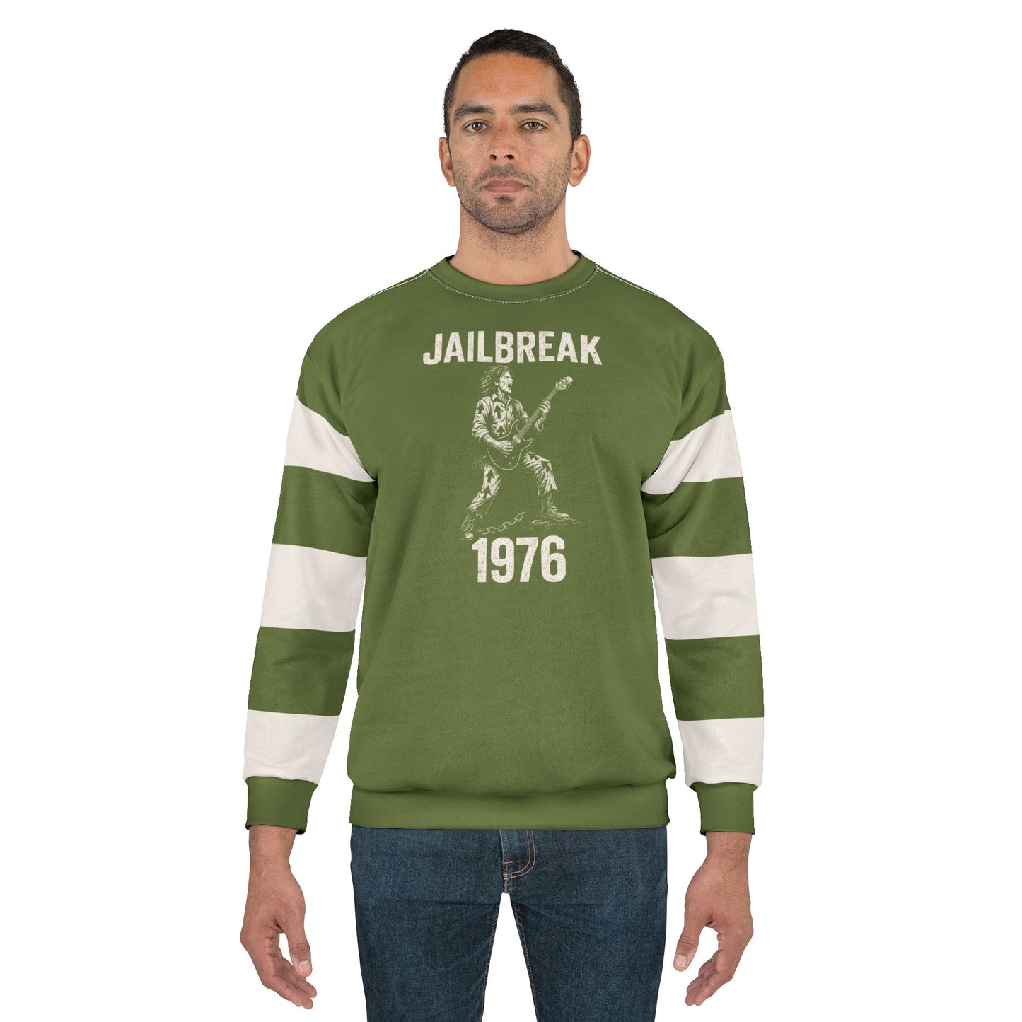 "Jailbreak 1976", Unisex Sweatshirt (Kangaroo-Bush Green)